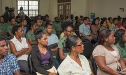 Some of the participants and GFC workers during the closing ceremony of the FAO-EU FLEGT Training Programme