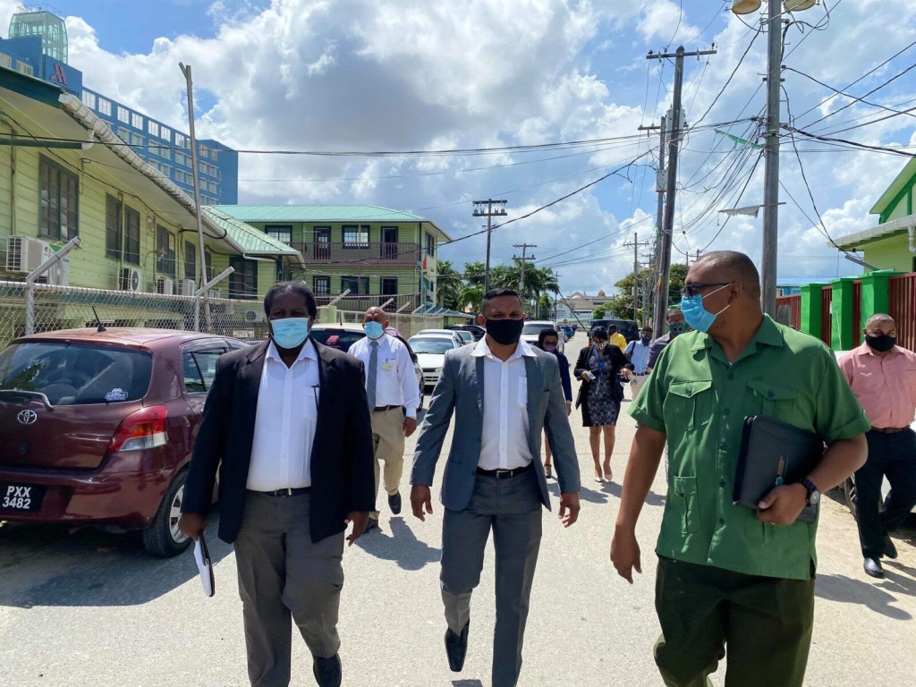 Permanent Secretary of the Ministry of Natural Resources, Mr. Joslyn McKenzie, along with Commissioner (ag) of the Guyana Forestry Commission (GFC), Mr. Gavin Agard