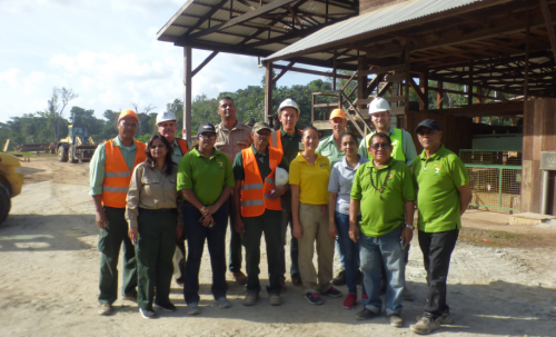 Guyana and Suriname REDD+ delegation at Dennebos Sawmill, Brokopondo District