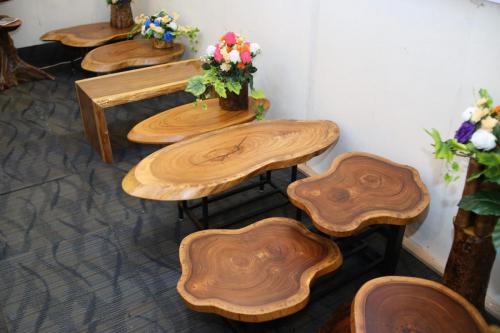 Locally made timber tables